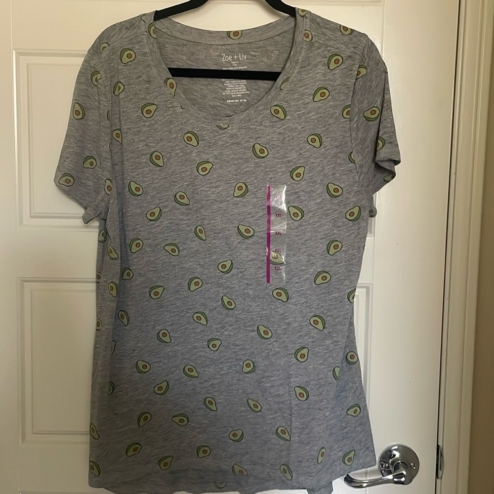 Zoe + Liv Avocado T-shirt- Gray